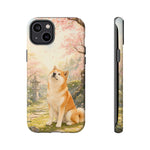 Akita under Cherry Blossoms Dog Breed Phone Case
