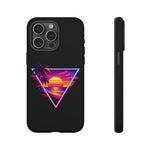 Synthwave Sunset Triangle Phone Case Retro Vaporwave Case