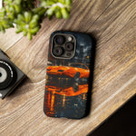 Orange Daytona Phone Case, Rainy City Night Muscle Car Tough Cover