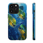 Mahi Mahi School Phone Case, Dorado Fish Frenzy Cover for Anglers