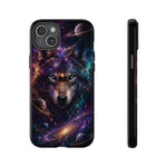 Cosmic Wolf Phone Case, Galaxy Nebula Portrait Tough Cover, Gift