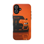 Orange Mustang Art Phone Case, GT500 American Muscle Car Tough Cover for Male