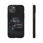 Black 1957 Chevy Bel Air Chrome Front Tough Phone Case for Classic Car Fans