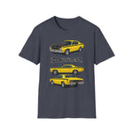 Yellow 1973 Duster Classic Car T-Shirt | Vintage Muscle Car Illustration