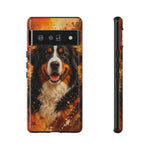 Bernese Mountain Dog Portrait Tough Phone Case - Warm Paint Splatter