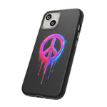 Glitch Peace Sign Phone Case, RGB Melt Digital Art Tough Cover, Gift
