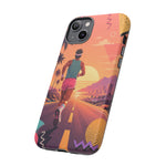 Retro Runner Sunset phone case | 80s Vaporwave jogging design