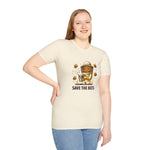 Save The Bees Beekeeper Illustration Funny T-Shirt Gift for Beekeepers Bee Lovers