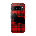 Scottish Terrier Silhouette Plaid Art Tough Phone Case