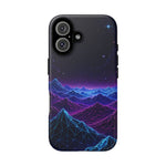 Retro Neon Mountains Phone Case | Vaporwave Galaxy Landscape