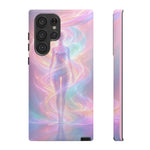 Pastel Aura Phone Case, Swirling Silhouette 3D Cover, Gift
