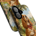 Cocker Spaniel Picnic Scene phone case | vintage dog art