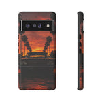 Black Impala Lowrider Sunset Tough Phone Case - Palm Silhouette
