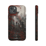 Rainy Temple Stairs Autumn Phone Case Ink Art Tough Case