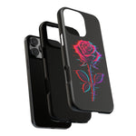 Glitch Rose Neon Phone Case Vaporwave Tough Cover