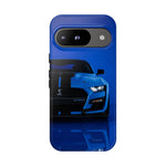 Blue Mustang Art Phone Case, GT500 American Muscle Car Tough Cover for Men