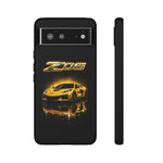 Z06 Corvette Phone Case, Yellow Neon Chrome Studio Cover