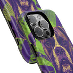 Boxer Halftone Portrait Tough Phone Case - Green and Violet