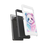 Pastel Panda Phone Case, Glitch Color Block Cover