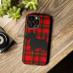 Scottish Terrier Silhouette Plaid Art Tough Phone Case
