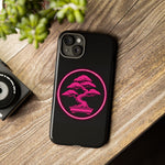 Neon Pink Bonsai Tree Phone Case Glow Zen Tough Case