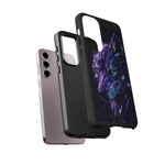 Holographic Wolf Phone Case, Fractured Prism Iridescent Cover