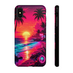Neon Sunset Beach Radiant Vaporwave Phone Case – Tropical Aesthetic