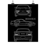 300ZX Z31 Poster Wall Art Print JDM Sports Car Blueprint Garage Decor