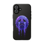Glitch Sad Face Phone Case, Anime Melt Static Tough Cover