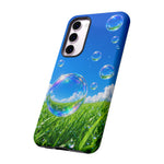 Bubbles Over Grass phone case | Tough Cover