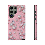 Pink Rhinestone Diamond Pattern Phone Case | Sparkle Gem Print