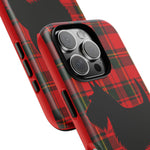 Scottish Terrier Silhouette Plaid Art Tough Phone Case