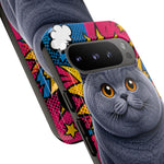 British Shorthair Round Pop Art Tough Phone Case