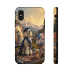 Poodle Painter Scene phone case | Artistic Dog Landscape