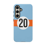 Copy of Blue Orange Number 20 Retro Racing Stripe Tough Phone Case Cover