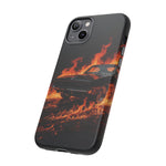 Black Charger Classic Muscle Flames Tough Phone Case Cover Gift