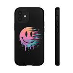 Melting Glitch Smiley Face Phone Case Trippy Tough Case