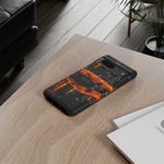 Orange Daytona Phone Case, Rainy City Night Muscle Car Tough Cover