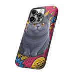 British Shorthair Round Pop Art Tough Phone Case