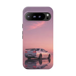 Silver Skyline R34 at Sunset Phone Case | Car Reflection Sky Case