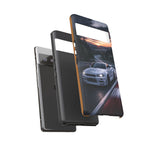 Skyline GT-R R34 White Nurburgring Speed Art Tough Phone Case