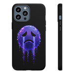 Glitch Sad Face Phone Case, Anime Melt Static Tough Cover