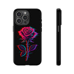 Glitch Rose Neon Phone Case Vaporwave Tough Cover