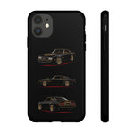 Trans Am Phone Case Black Gold, Three-View Vector Tough Cover