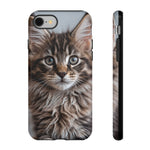 Maine Coon Kitten Phone Case, Tufted Ears Macro Portrait Cover