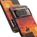 Western Sunset Cowboy Phone Case | Rugged Protective Cover