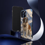 Saint Bernard Dog Phone Case | Mountain Snow Scene, Protective Tough Case