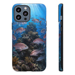 Snapper Reef Phone Case, Sunlit School Ocean Fishing Tough Cover
