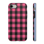 Pink Black Buffalo Plaid Phone Case