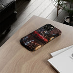 Red FD RX-7 Blossom Alley Tough Phone Case - Rain-Slicked Night
